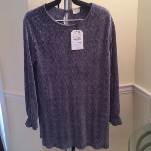 Zara Girls Dress Slate Blue w/ Gold Sparkles Sz 11